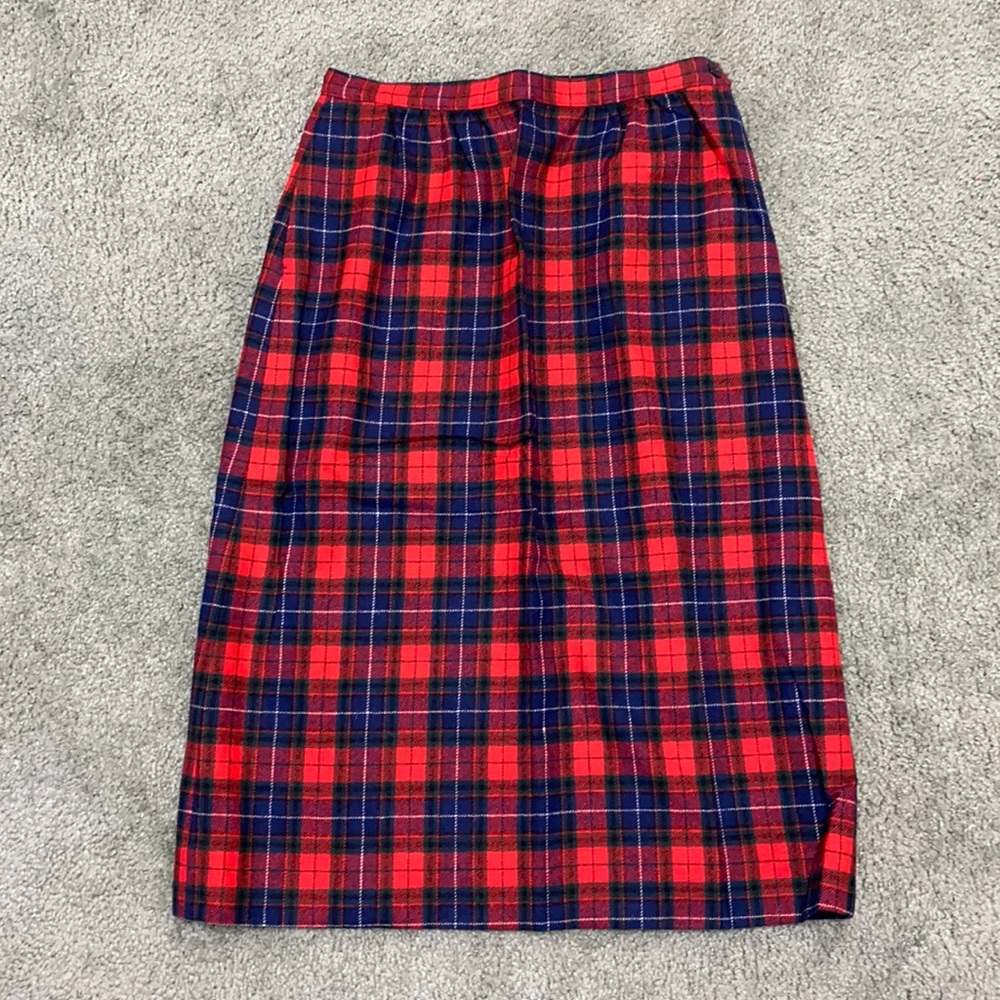 VTG Pendleton Tartan Plaid Wool Skirt 12 - Picture 1 of 8